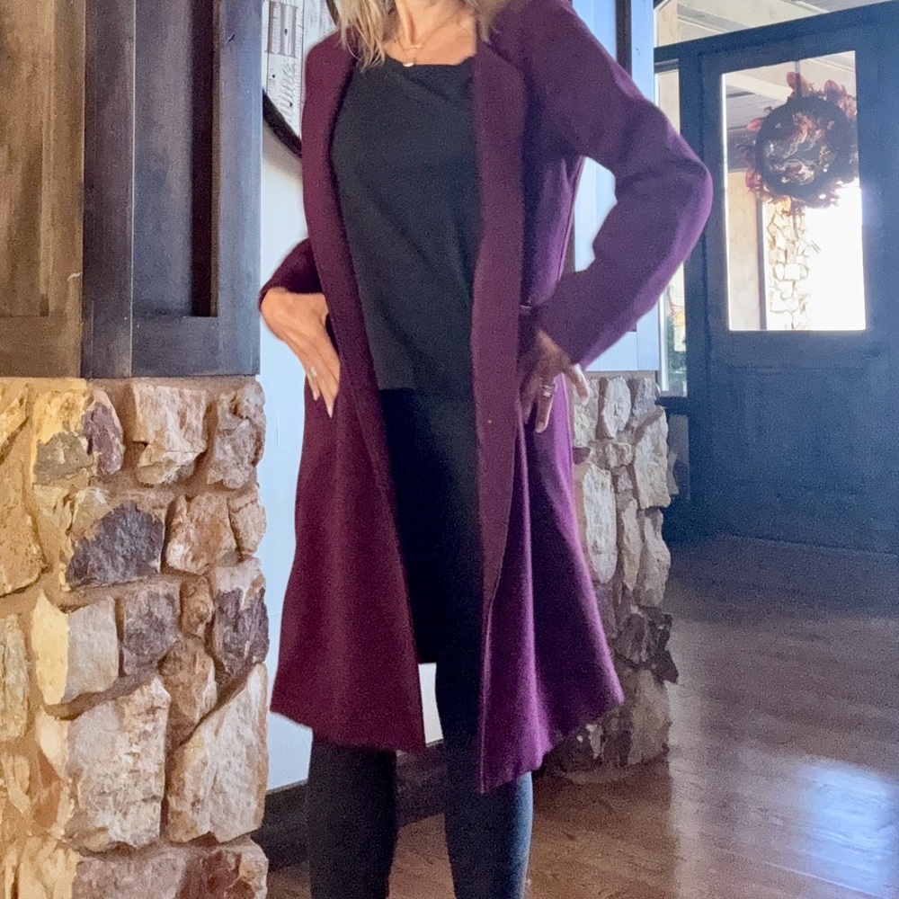 Harlowe & Graham Rich Plum Open Front Jacket